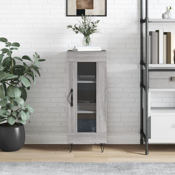 vidaXL Skjenk gr&aring; sonoma 34,5x34x90 cm konstruert tre