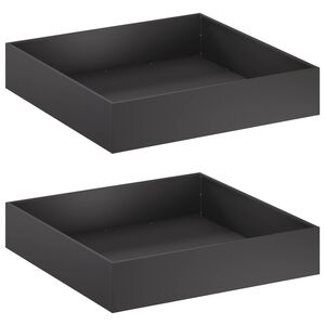 vidaXL Hageblomsterpotte 2 stk. Svart 80 x 80 x 12 cm Kaldvalsest&aring;l