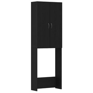 vidaXL Vaskemaskinskap svart eik 64x25,5x190 cm