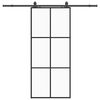 vidaXL Skyved&oslash;r med monteringssett svart 90x205 cm ESG-glass