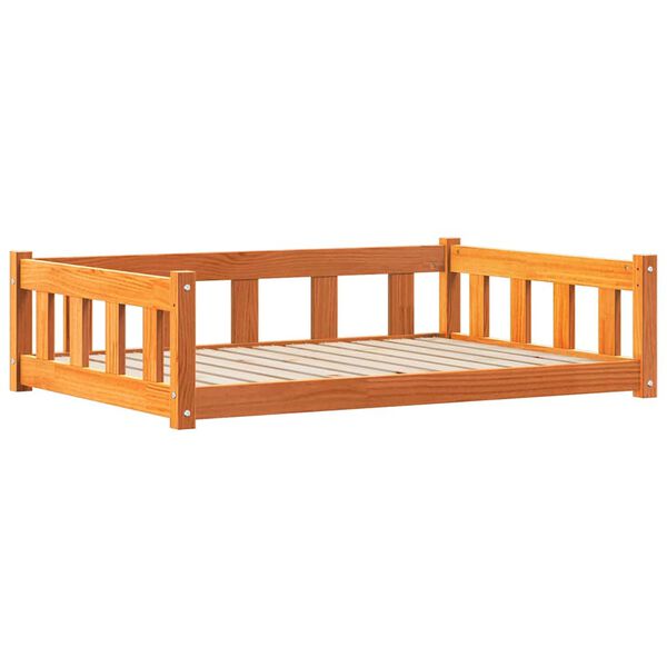 vidaXL Hundeseng med lagring Vokset Brun 100 x 70 x 28 cm Massiv furu