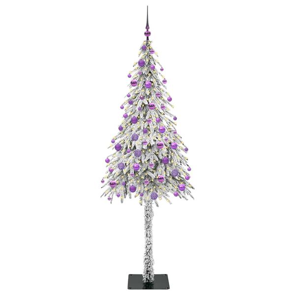 vidaXL Juletre med 300 LED med stativ Hvit 180 cm PE og stål