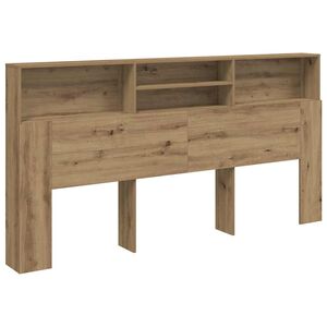 vidaXL Hodegavl med hyller artisan eik 200x19x103,5 cm konstruert tre