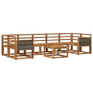 vidaXL Utend&oslash;rs sofa-sett 6 pcs Naturlig Solid akasietre