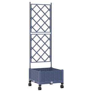 vidaXL Hageplanter med espalier og hjul Gr&aring; 40 x 40 x 131,5 cm PP