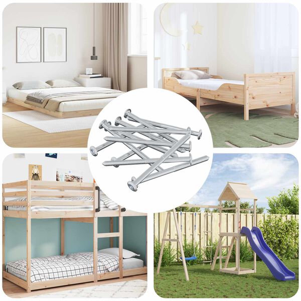 vidaXL Skrue 12 pcs s&oslash;lv M6 x 85 mm St&aring;l