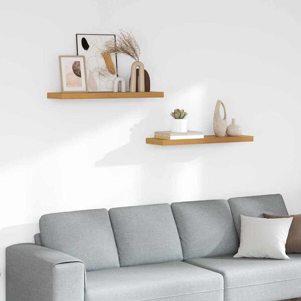 vidaXL Vegghylle 2 pcs Beige 80 x 23,5 x 4 cm Konstruert tre