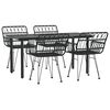 vidaXL Hagespisegruppe 5 deler svart polyrotting