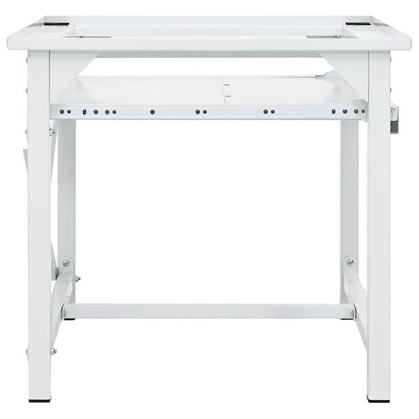 vidaXL Vaskemaskinstativ med uttrekkbar hylle hvit