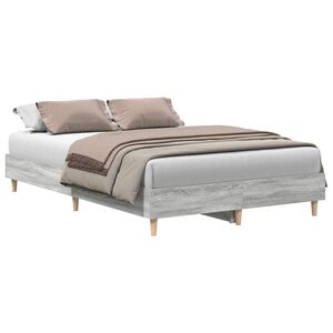 vidaXL Sengeramme uten madrass gr&aring; sonoma 120x200 cm konstruert tre