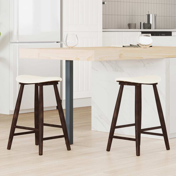 vidaXL Spisestoler 2 pcs Lys Brun 46 x 37 x 63 cm Solid Gummitre