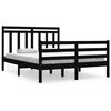 vidaXL Sengeramme svart heltre 135x190 cm Double