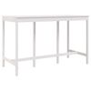 vidaXL Barbord hvit 180x80x110 cm heltre furu