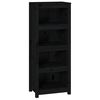 vidaXL Bokhylle svart 50x35x125,5 cm heltre furu