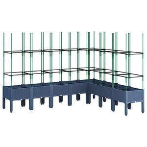 vidaXL Plantekasse med espalier bl&aring;gr&aring; 200x160x142,5 cm PP