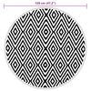 vidaXL Uteteppe ARAKIL hvit og svart &Oslash;120 cm PP