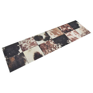 vidaXL Kj&oslash;kkenteppe vaskbar Animal Skin 45x150 cm fl&oslash;yel