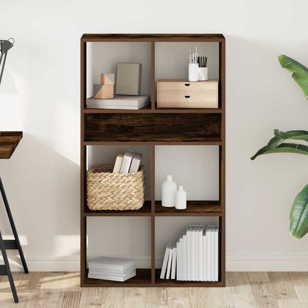 vidaXL Bokhylle røkt eik 66x31x112 cm konstruert tre