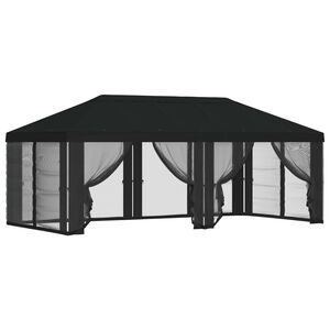 vidaXL Teltduk med sidevegger Svart 600,5 x 300,5 cm Polyester