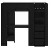 vidaXL Loft seng ramme med skrivebord Svart Eik 75 x 190 cm
