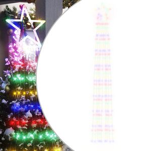 vidaXL Juletrelys 320 LEDs fargerik 375 cm