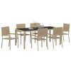 vidaXL Hage Spisegruppe 7 pcs Beige polyrotting