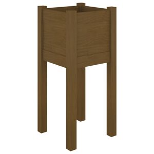 vidaXL Plantekasse honningbrun 31x31x70 cm heltre furu