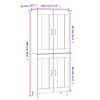 vidaXL Highboard h&oslash;yglans hvit 69,5x34x180 cm konstruert tre