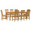 vidaXL Spisestuesett 9 stk. Beige Massivt Eiketre