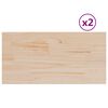 vidaXL Bordplater 2 stk 70x35x1,7 cm rektangul&aelig;r heltre furu