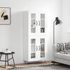 vidaXL Highboard h&oslash;yglans hvit 69,5x34x180 cm konstruert tre