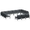 vidaXL Hagesofa Set 13 stk. Svart St&aring;l