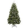 vidaXL Kunstig juletre med 300 LED gr&oslash;nn 210 cm PVC og metall