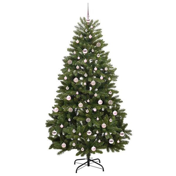 vidaXL Kunstig juletre med 300 LED gr&oslash;nn 210 cm PVC og metall
