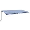 vidaXL Uttrekkbar markise Bl&aring; og hvit 600 &times; 350 cm Polyester