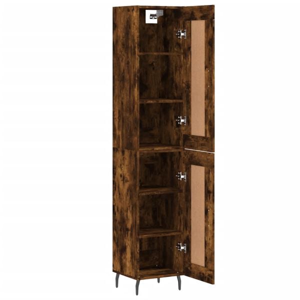 vidaXL Highboard r&oslash;kt eik 34,5x34x180 cm konstruert tre