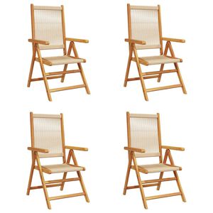 vidaXL Klappstoler i beige heltre akasie, 4 stk.