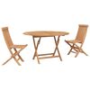 vidaXL Hage Bistro Sett 3 pcs Naturlig Massivt Teaktre