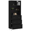 vidaXL Highboard svart 69,5x34x180 cm konstruert tre