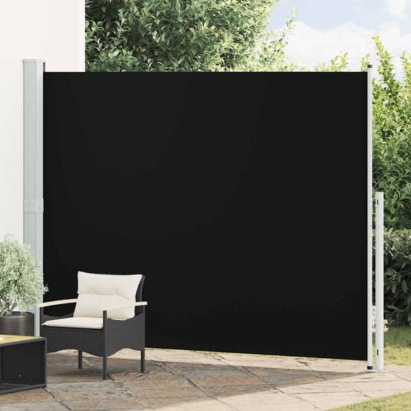 vidaXL Uttrekkbar sidemarkise 220x300 cm svart