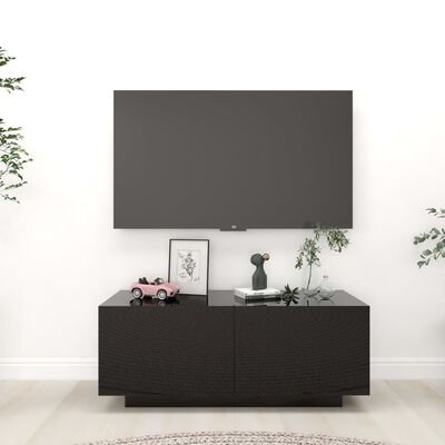 vidaXL TV-benk høyglans svart 100x35x40 cm sponplate