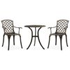 vidaXL Bistrosett 3 deler st&oslash;pt aluminium bronse