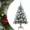vidaXL Kunstig juletre Gr&oslash;nn og hvit 150 cm PVC og Metall og Plast