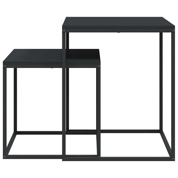 vidaXL Salongbord 2 stk konstruert tre og metall