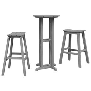 vidaXL Hage bar sett 3 stk. Lysegr&aring; HDPE