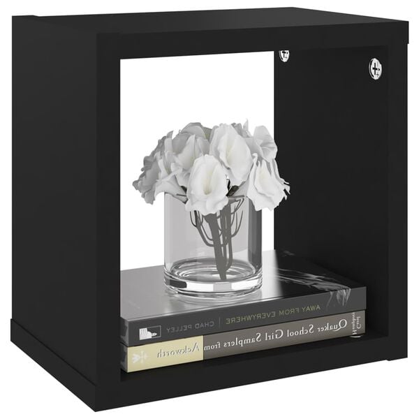 vidaXL Vegghyller kubeformet 4 stk svart 22x15x22 cm