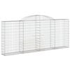vidaXL Gabionkurv buet 300x30x120/140 cm galvanisert jern
