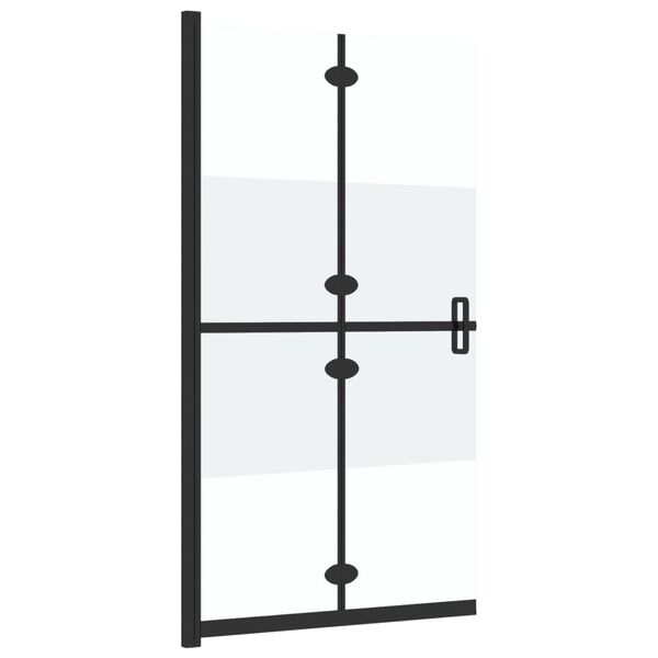vidaXL Sammenleggbar dusjvegg med halvfrostet ESG-glass 120x190 cm
