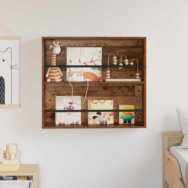 vidaXL Magasinreol Gammelt tre 80 x 12 x 70 cm Konstruert tre