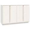 vidaXL Skjenk hvit 120x35x80 cm heltre furu
